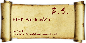 Piff Valdemár névjegykártya